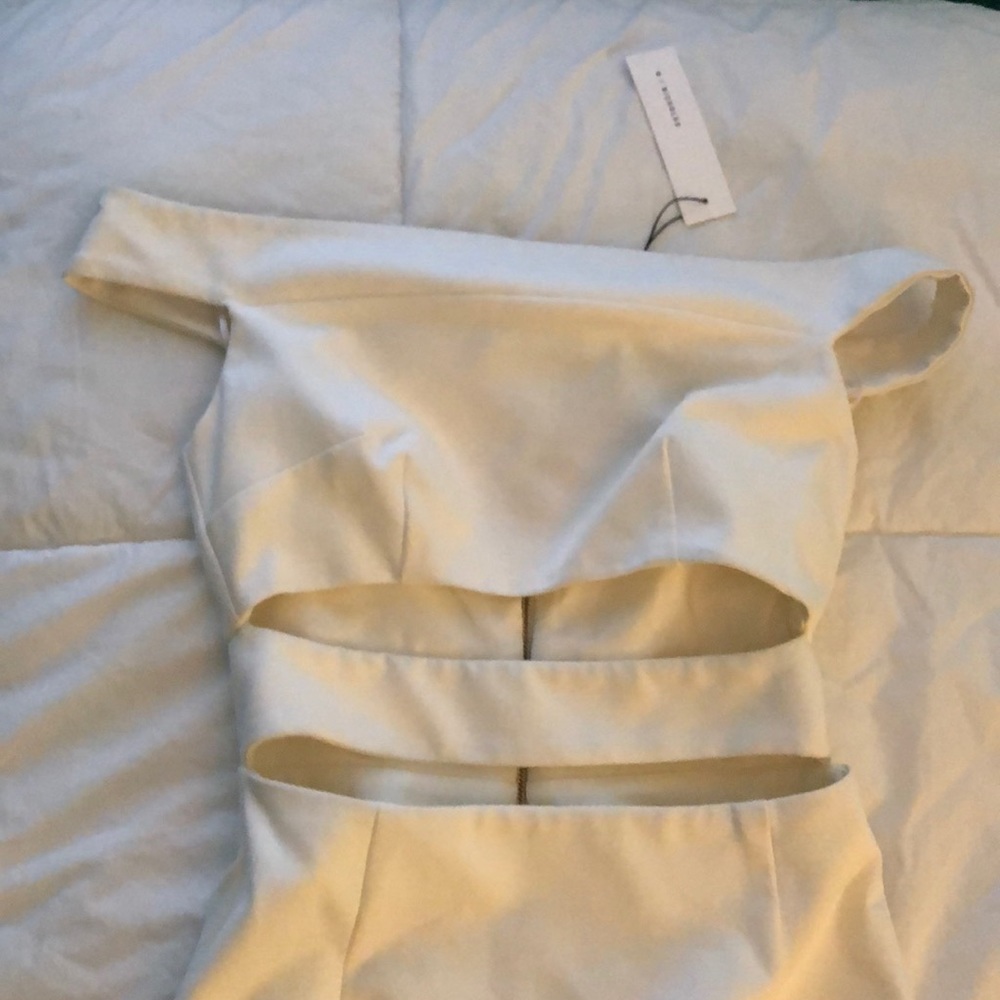 White off the shoulder strap dress